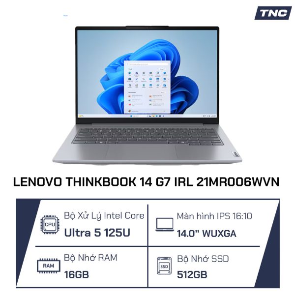 Laptop Lenovo ThinkBook 14 G7 IRL 21MR006WVN Core Ultra 5 125U/ 16GB/ 512GB/ 14 inch WUXGA/ NoOS/ Grey/ Vỏ nhôm/ 2Y - Ảnh 2