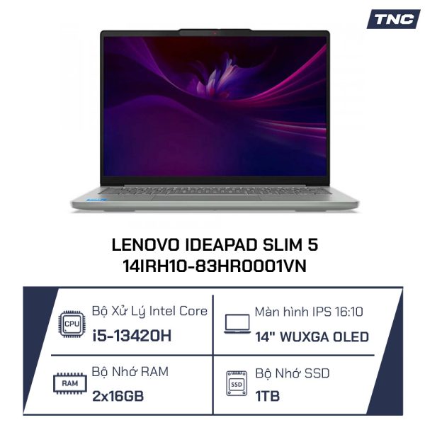 Laptop Lenovo IdeaPad Slim 5 14IRH10-83HR0001VN Core i5-13420H/ 32GB/ 1TB/ 14 Inch/ Xám - Ảnh 2