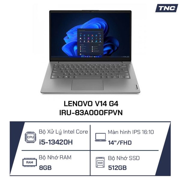 Laptop Lenovo V14 G4 IRU-83A000FPVN Core i5-13420H/ 8GB/ 512GB/ 14 inch/ Xám - Ảnh 2