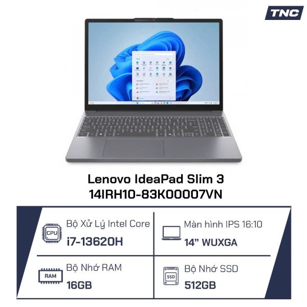 Laptop Lenovo IdeaPad Slim 3 14IRH10-83K00007VN Core i7-13620H/ 16GB/ 512GB/ 14 inch/ Win11/ Xám - Ảnh 2