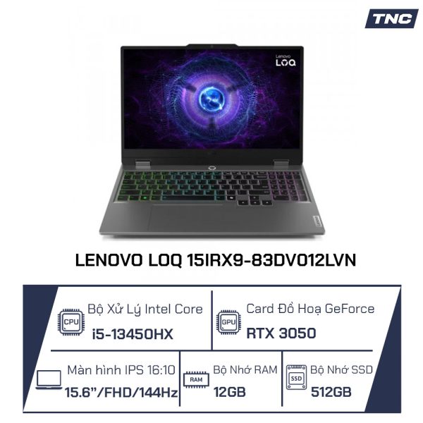 Laptop Lenovo LOQ 15IRX9-83DV012LVN Core i5-13450HX/ 12GB/ 512GB/ RTX3050 6GB/ 15.6 inch/ 144Hz/ Win 11/ Xám - Ảnh 2