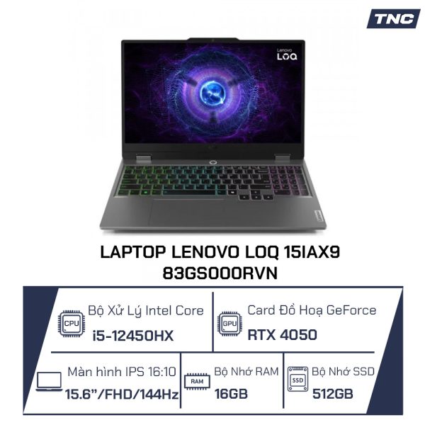 Laptop Lenovo LOQ 15IAX9 83GS000RVN i5-12450HX/ 16GB/ 512GB/ RTX 4050 6GB/ 15.6 inch FHD/ Win 11/ Xám - Ảnh 2