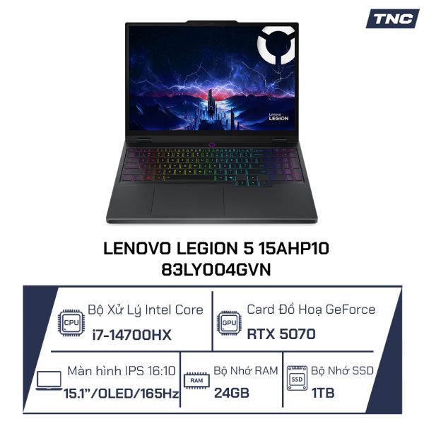 Laptop Lenovo Legion 5 15AHP10 83LY004GVN Core I7-14700HX/ 24GB/ 1TB/ 15.1 inch WQXGA OLED 165Hz/ Win 11/ Đen - Ảnh 2