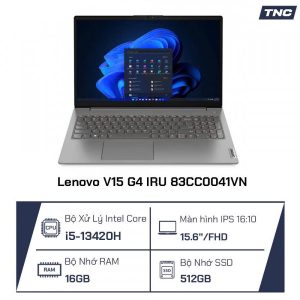 Laptop Lenovo V15 G4 IRU 83CC0041VN Core i5-13420H/ 16GB/ 512GB/ Intel UHD/ 15.6 inch FHD IPS/ NoOS/ Xám)