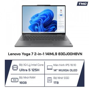 Laptop Lenovo Yoga 7 2-in-1 14IML9 83DJ00H8VN Core Ultra 5 125H/ 16GB/ 1TB/ Intel Arc/ 14 inch WUXGA OLED/ Cảm ứng/ Win 11/ Office 24/ Xám
